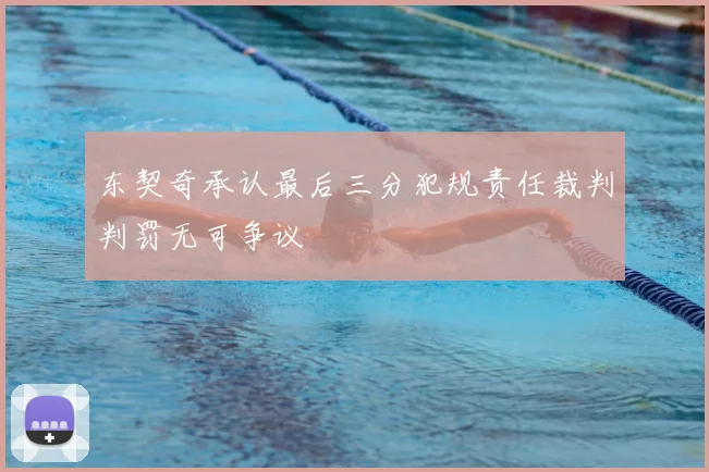 东契奇承认最后三分犯规责任裁判判罚无可争议